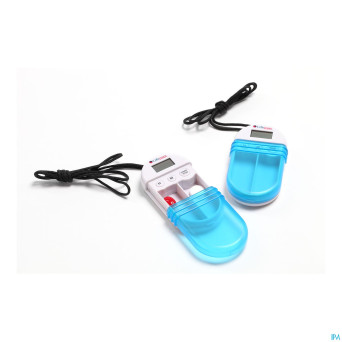 Boite medicaments 1 compart.+ horloge lcd+cordon
