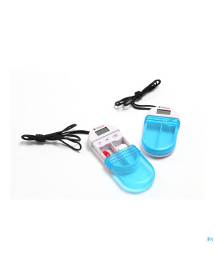 Boite medicaments 1 compart.+ horloge lcd+cordon