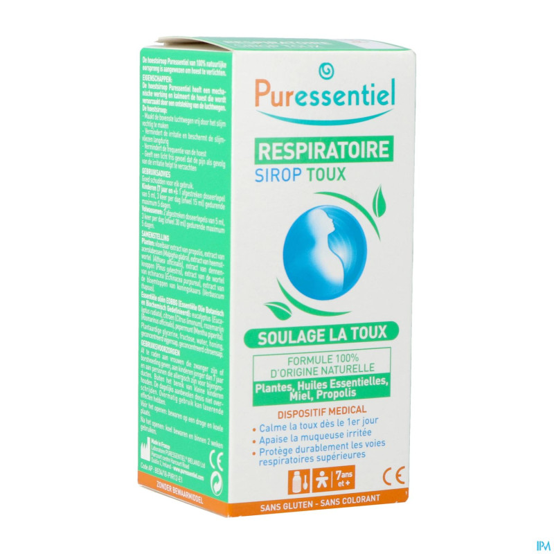 Puressentiel respiratoire sirop toux gorge   125ml
