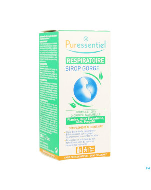 Puressentiel respiratoire sirop toux gorge   125ml