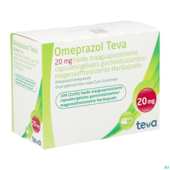 Omeprazol teva 20mg caps gastro res piluliier 100
