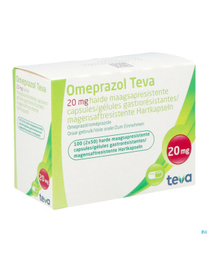 Omeprazol teva 20mg caps gastro res piluliier 100