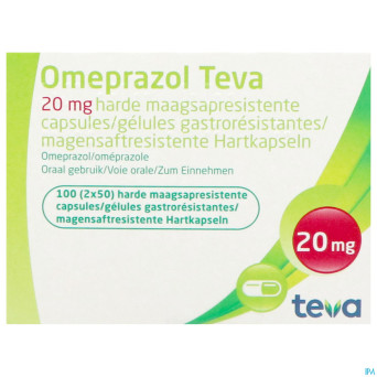 Omeprazol teva 20mg caps gastro res piluliier 100