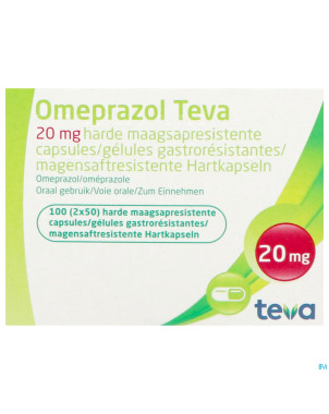 Omeprazol teva 20mg caps gastro res piluliier 100