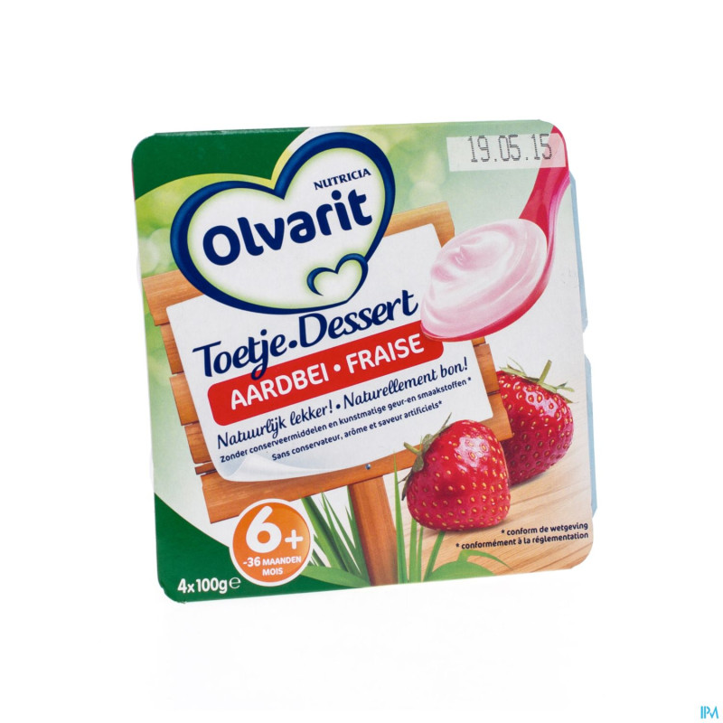 Olvarit dessert fraise  6-36m 4x100g
