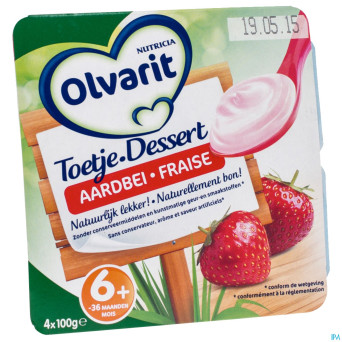 Olvarit dessert fraise  6-36m 4x100g