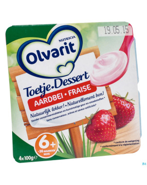 Olvarit dessert fraise  6-36m 4x100g