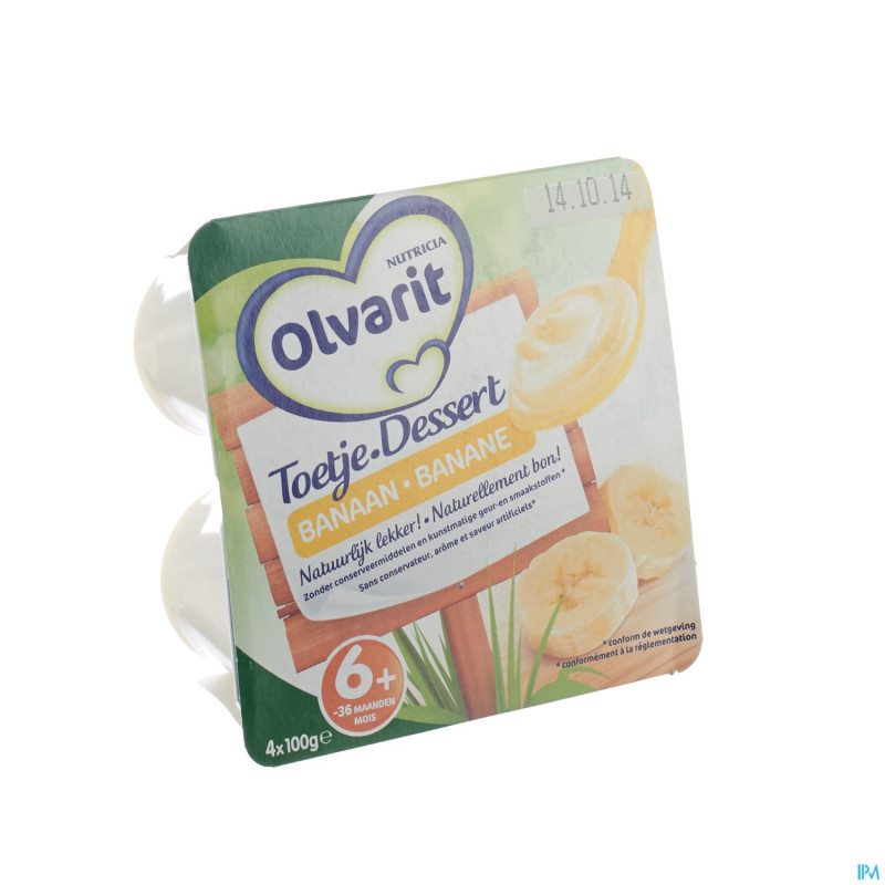 Olvarit dessert banane  6-36m 4x100g