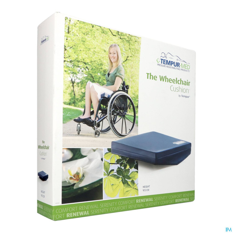 Tempur coussin chaise roul. housse pu  45x45x9/5cm