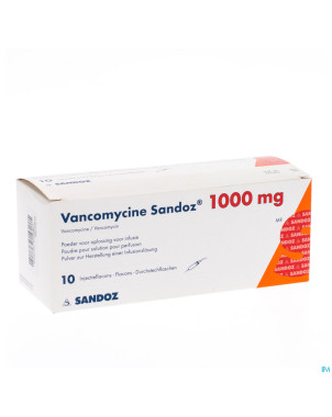 Vancomycine sandoz fl inj 10 x 1000 mg