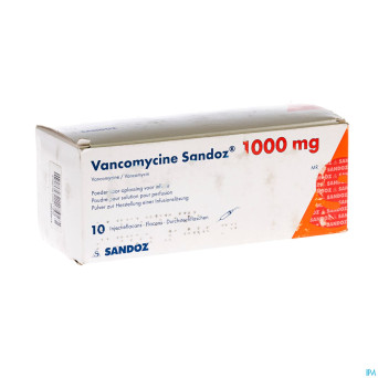Vancomycine sandoz fl inj 10 x 1000 mg