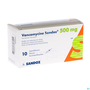 Vancomycine sandoz fl inj 10 x  500 mg