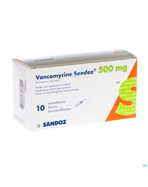 Vancomycine sandoz fl inj 10 x  500 mg