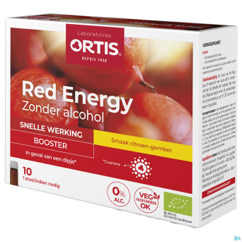 Ortis red energy citron gingembre bio s/alc10x15ml
