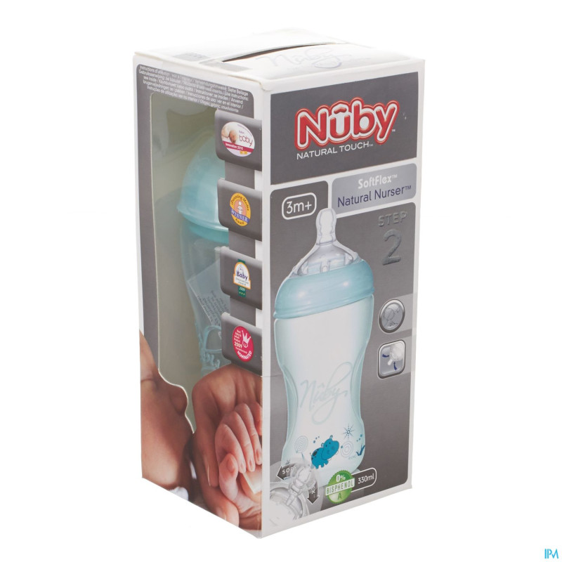 Nuby nt biberon prop. 330ml + tetine medium +3m