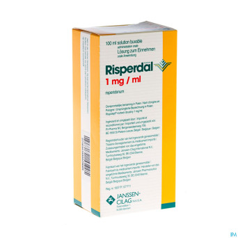 Risperdal 1 mg/ml sol susp or 100 ml pip