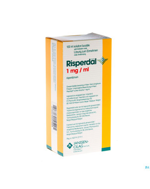 Risperdal 1 mg/ml sol susp or 100 ml pip