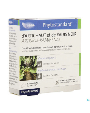 Phytostandard artichaut-radis noir comp 30 blister