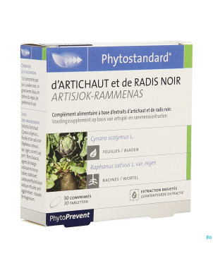 Phytostandard artichaut-radis noir comp 30 blister