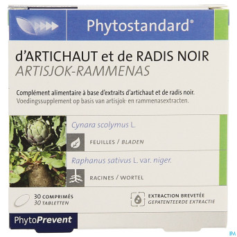 Phytostandard artichaut-radis noir comp 30 blister