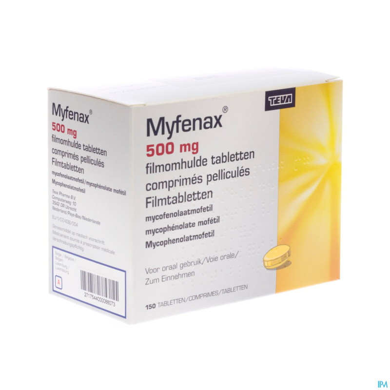 Myfenax teva 500mg comp pell 150x500mg