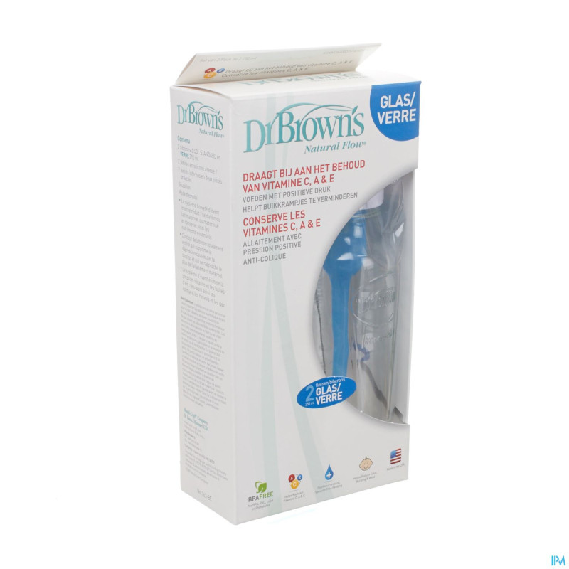 Dr brown biberon 2x240ml verre    escos