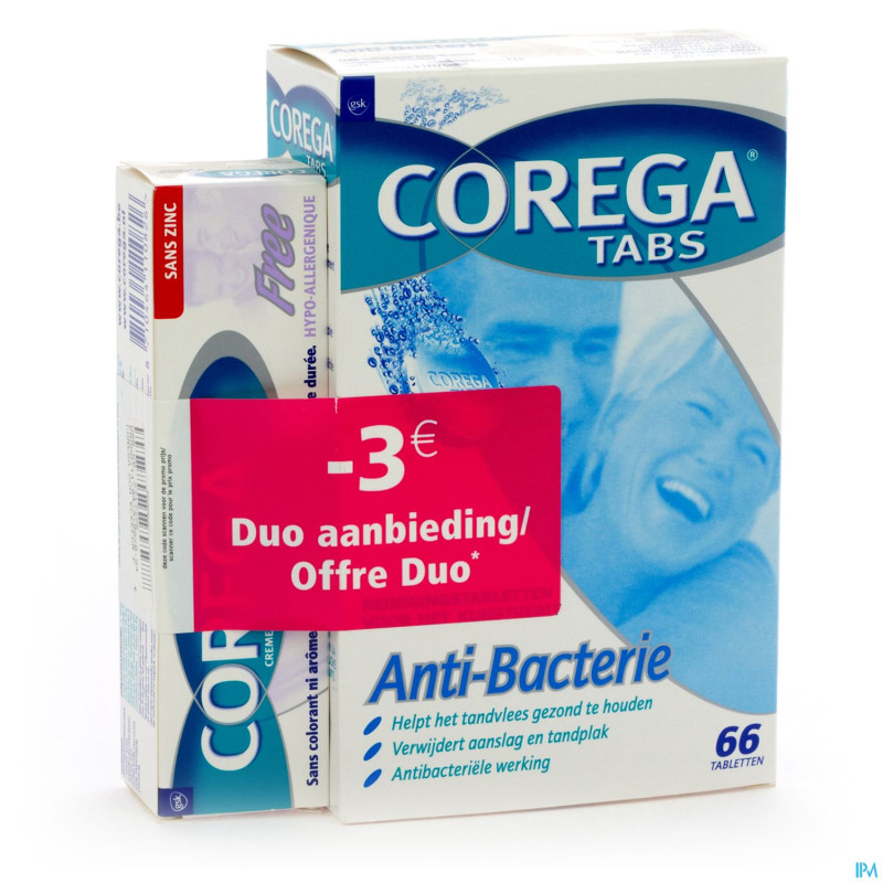 Corega duo free & tabs antibact