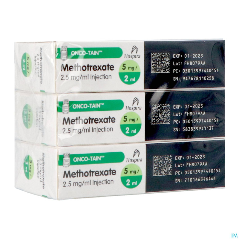 Ledertrexate 5 mg fl inj 12x  5mg/2 ml