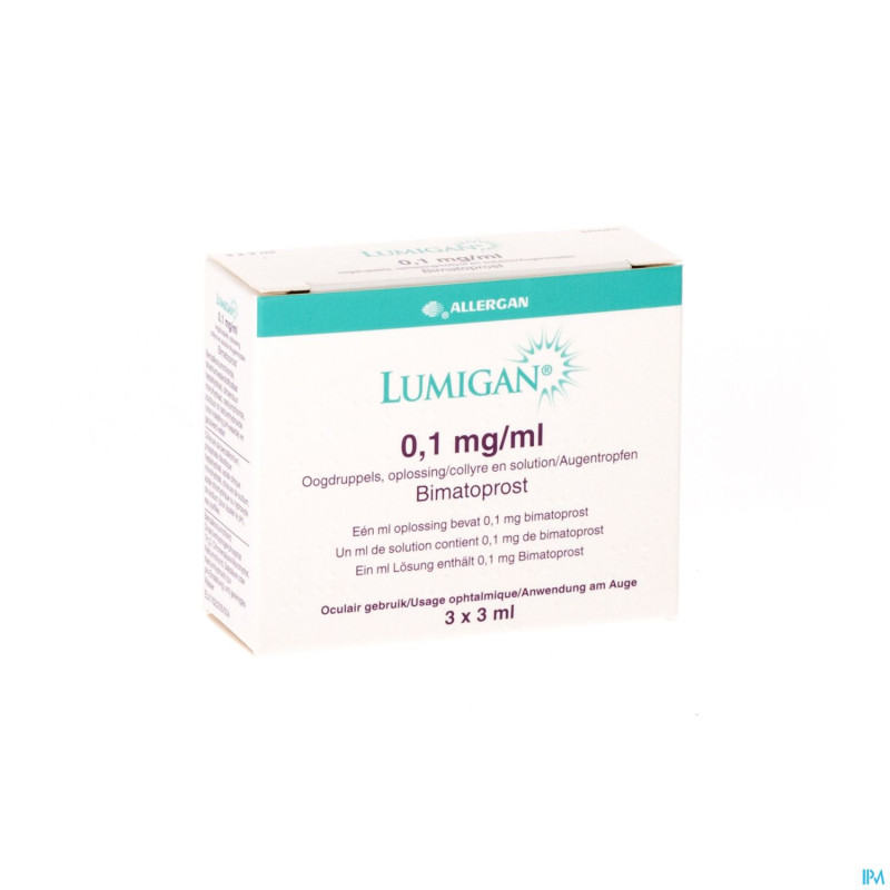 Lumigan collyre 0,1mg/1ml 3 x 3ml