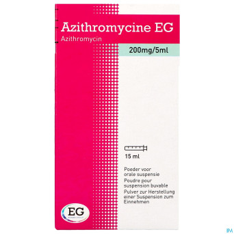 Azithromycine 200mg/5ml eg pulv susp buvable 15ml