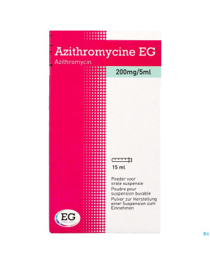 Azithromycine 200mg/5ml eg pulv susp buvable 15ml