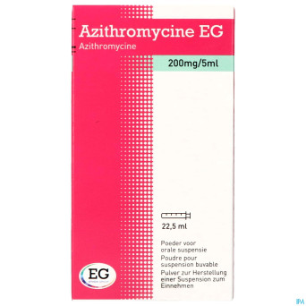 Azithromycine 200mg/5ml eg pulv susp buva 22,5 ml