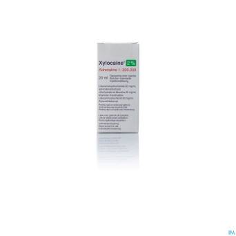 Xylocaine 2% adrenaline 1:200 000 sol inj 20 ml