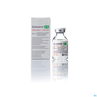 Xylocaine 2% adrenaline 1:200 000 sol inj 20 ml