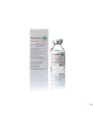 Xylocaine 2% adrenaline 1:200 000 sol inj 20 ml