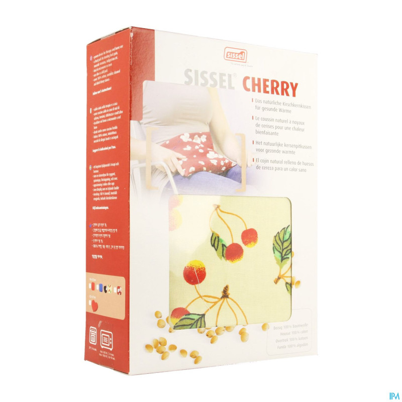 Sissel cherry coussin noyaux cerise 23x26cm