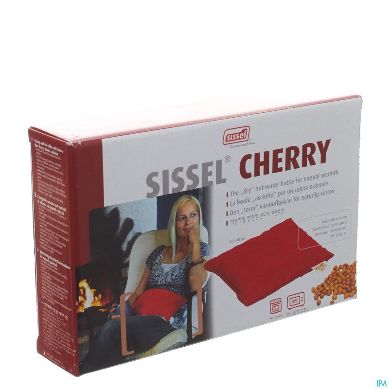 Sissel cherry coussin noyaux cerise 20x40cm bleu