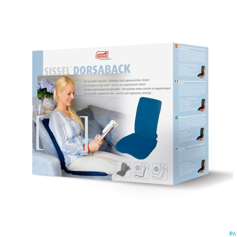 Sissel dorsaback +pad support dos+lombaire bleu