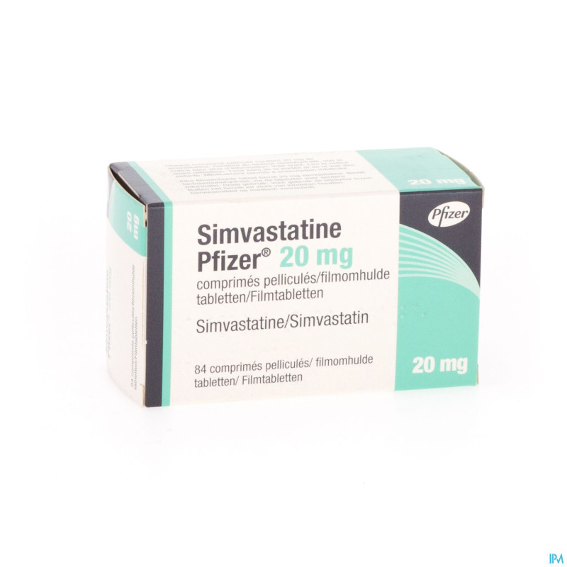 Simvastatine pfizer 20 mg comp  84 x 20 mg