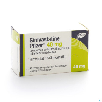 Simvastatine pfizer 40 mg comp  98 x 40 mg