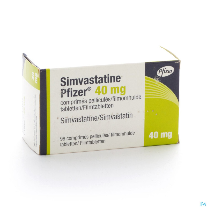 Simvastatine pfizer 40 mg comp  98 x 40 mg