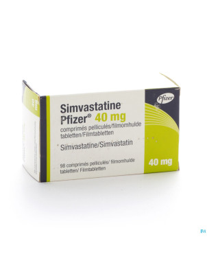 Simvastatine pfizer 40 mg comp  98 x 40 mg