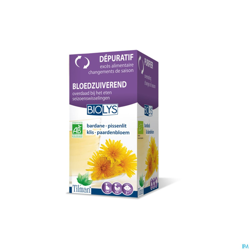 Biolys bardane-pissenlit tisane    tea-bags 20