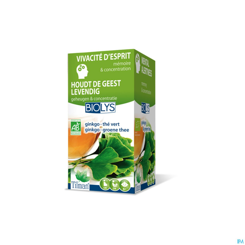 Biolys ginkgo-the vert tisane    tea-bags 20