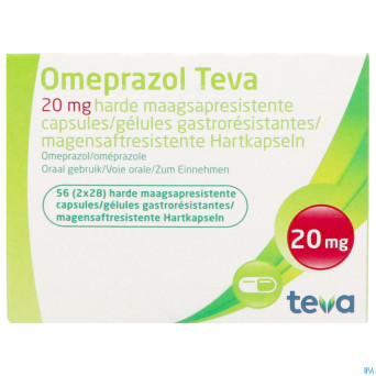 Omeprazol teva 20mg caps gastro resist pilulier 56