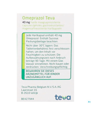 Omeprazol teva 40mg caps gastro resist pilulier 28