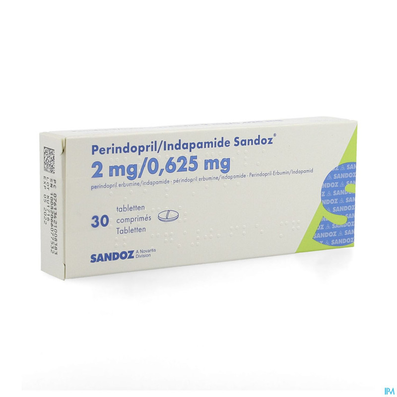 Perindopril/indapamide sandoz tabl 30x2mg/0,625mg