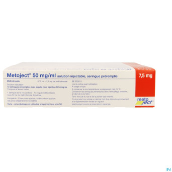 Metoject 50mg/ml sol inj ser pre  7,5mg/0,15ml 12