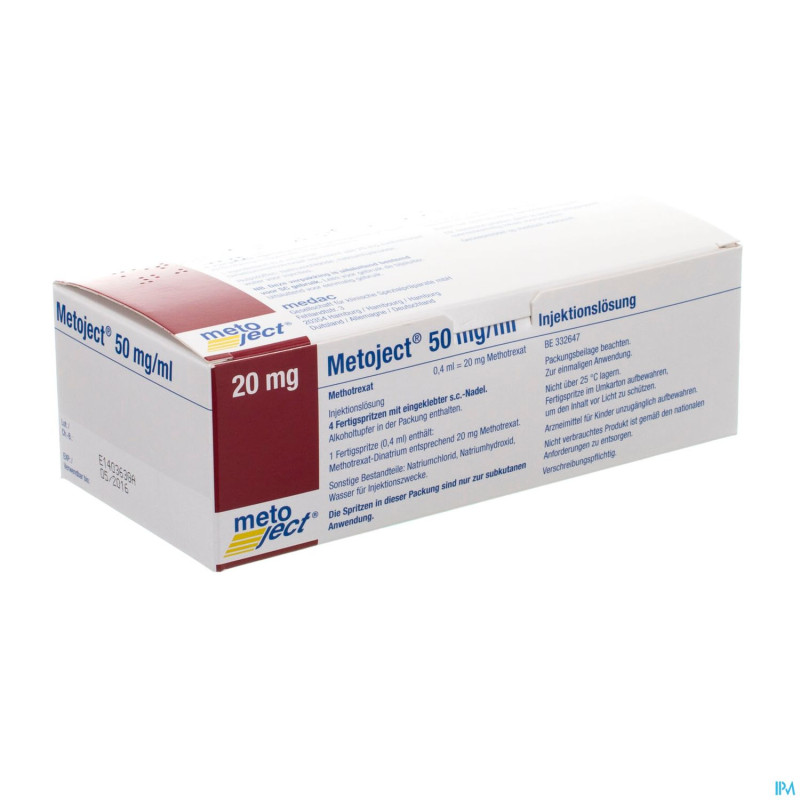 Metoject 50mg/ml sol inj ser pre 10,0mg/0,20ml  4