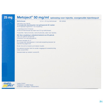 Metoject 50mg/ml sol inj ser pre 25,0mg/0,50ml 12